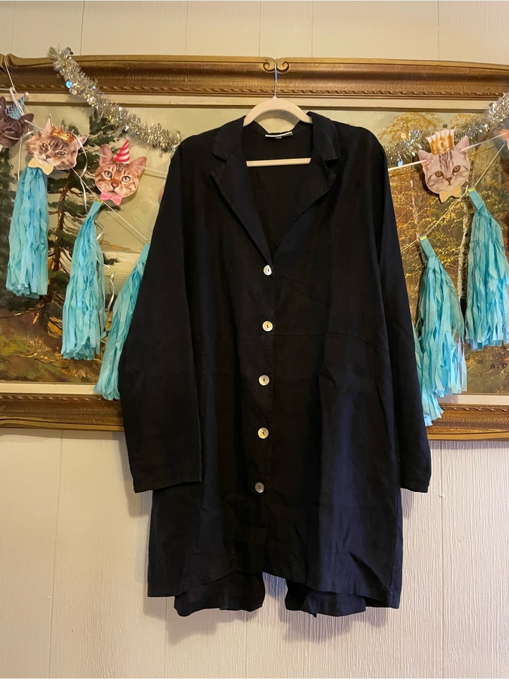 Bryn Walker Black Button-Front Lightweight Jacket. Size XL.